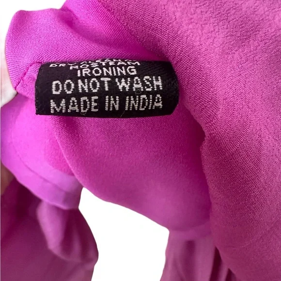 Purple Silk Mini Dress Karina Grimaldi Constance Solid Women Size XS Sm NO BELT - Picture 15 of 16